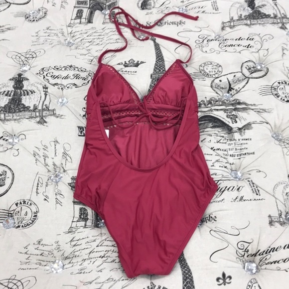 Ella Moss V-Neck Solid One-Piece Swimsuit - Picture 4 of 7